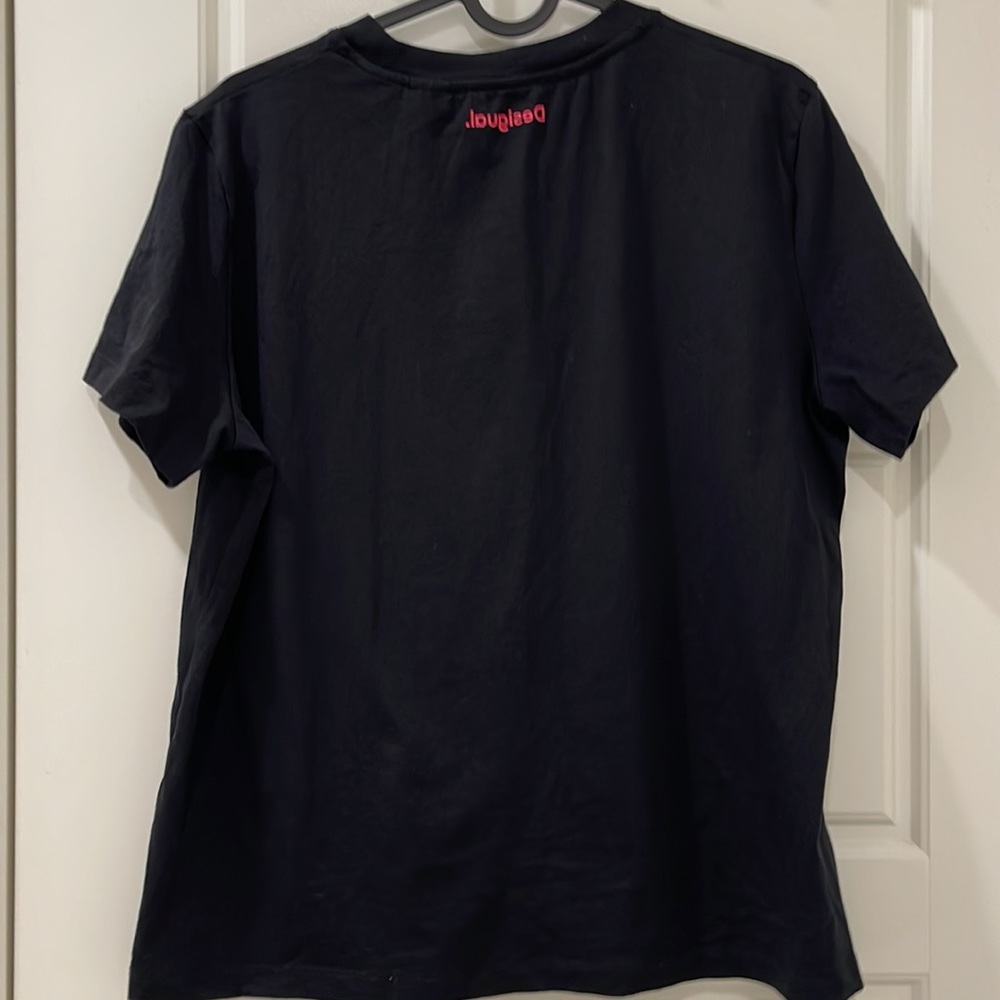 Desigual T-shirt hearts 100% cotton Size Large - Picture 10 of 10